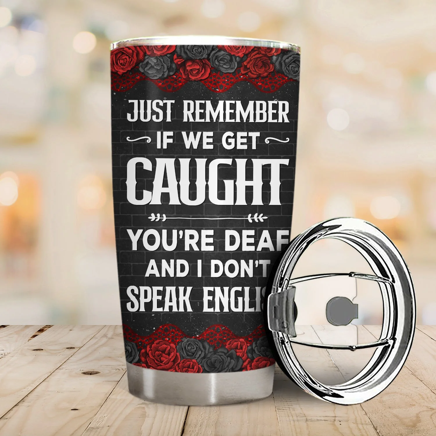 Bestie Cartoon Partners In Crime If We Get Caught Black Ver - Gift For Bestie - Personalized Custom Tumbler - Image 2