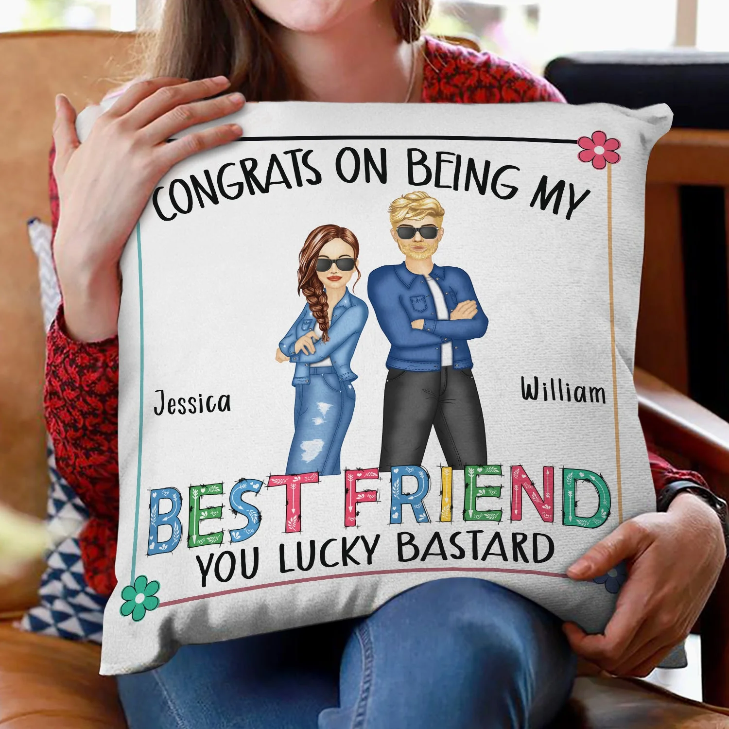 Bestie Congrats On Being My Bestie Fashion - Gift For Bestie - Personalized Pillow - Image 2