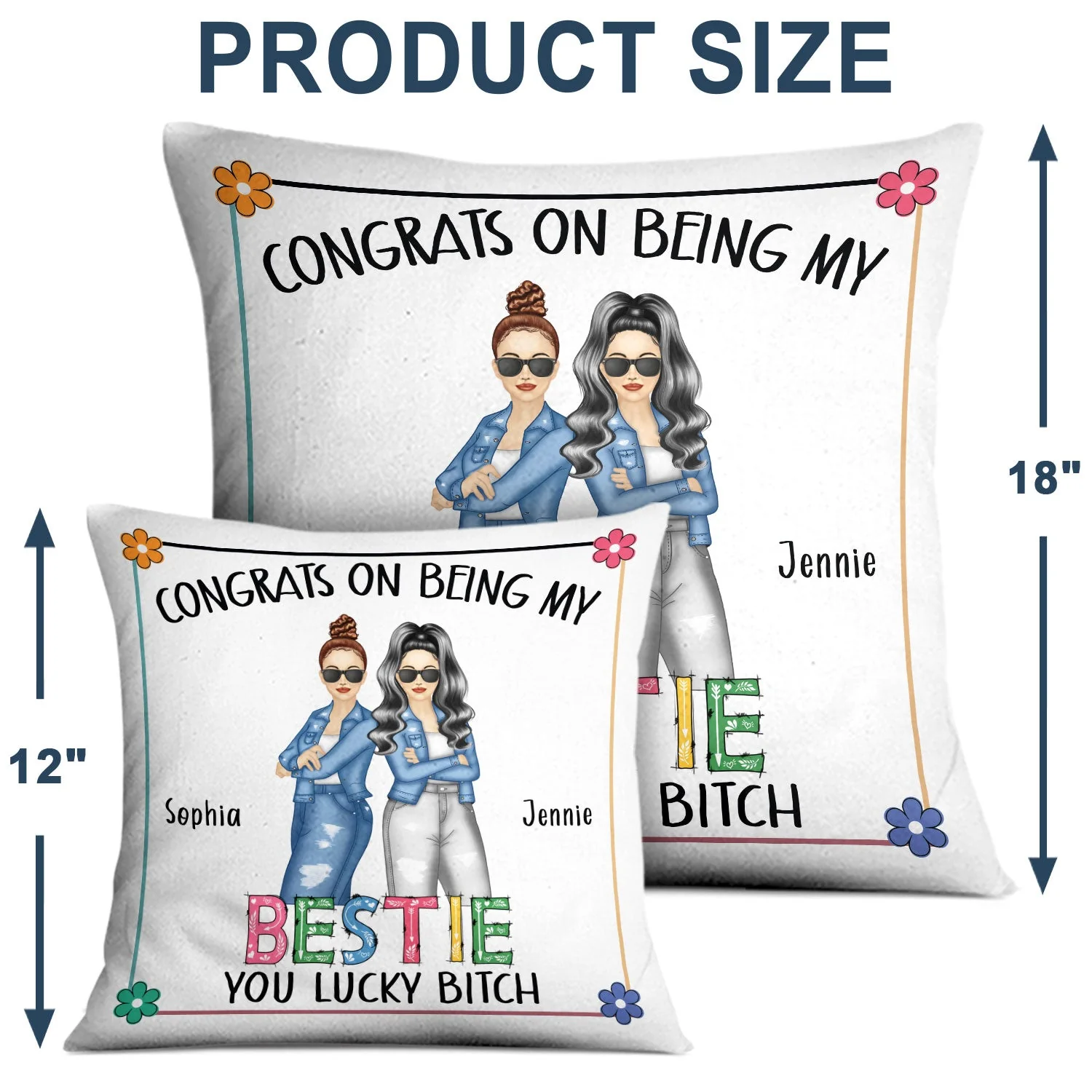 Bestie Congrats On Being My Bestie Fashion - Gift For Bestie - Personalized Pillow - Image 4