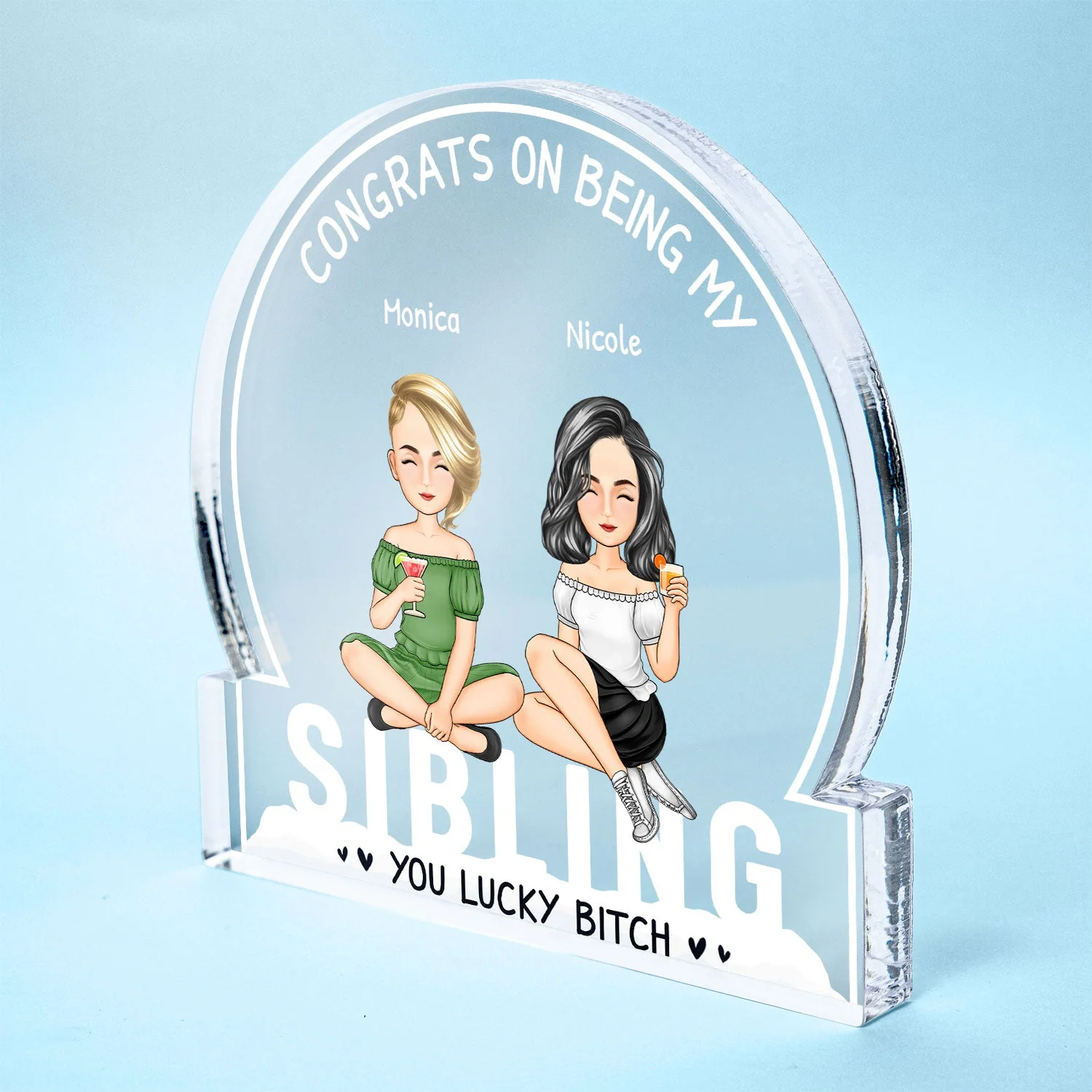 Bestie Congrats On Being My Bestie - Gift For Besties - Personalized Round Shaped Acrylic Plaque - Image 2