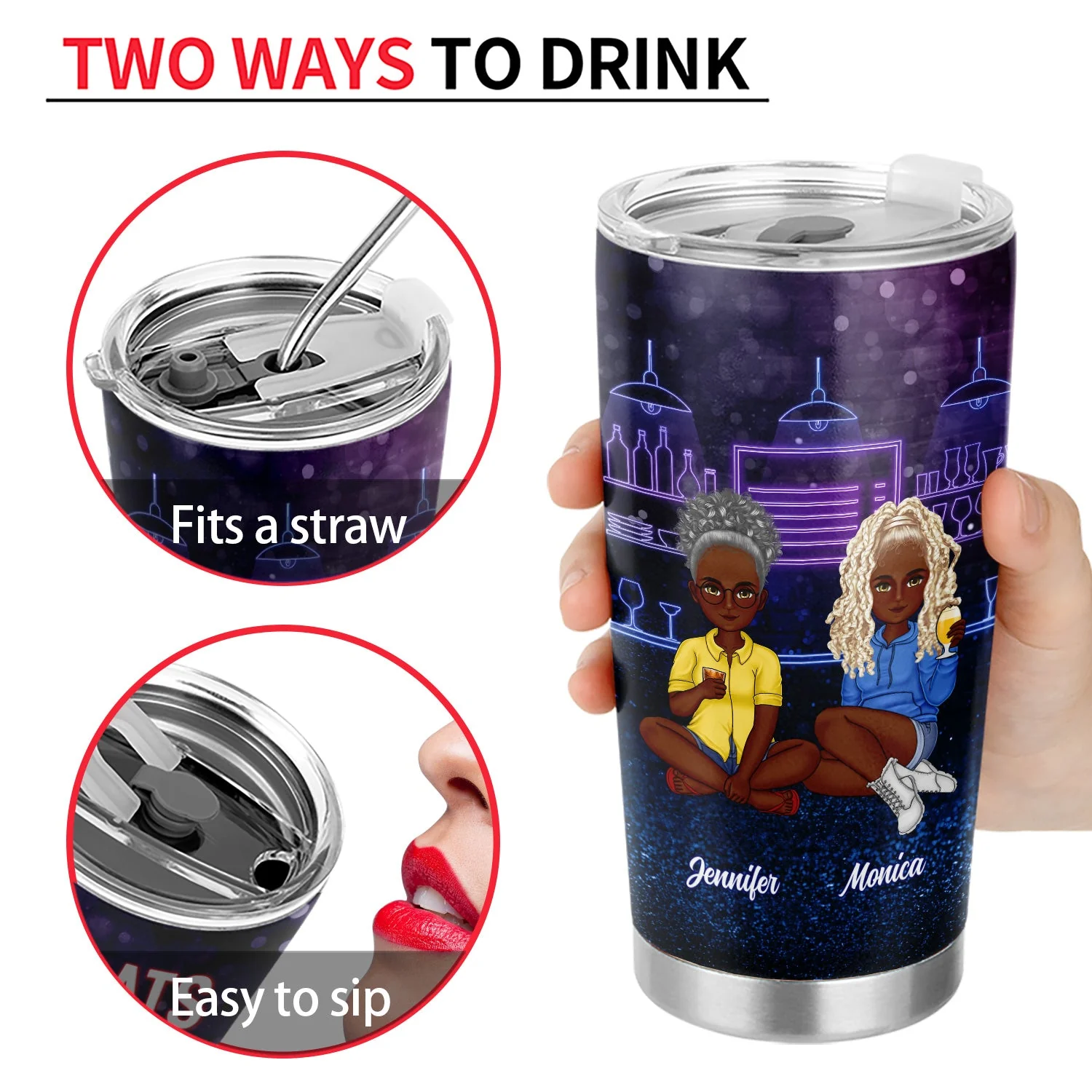 Bestie Drinking Gliter Congrats On Being My Bestie - Gift For Bestie - Personalized Tumbler - Image 4