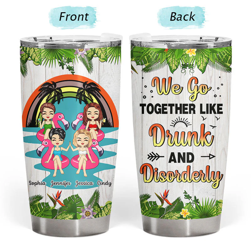 Bestie Flamingo Float Hangovers Are Temporary - Personalized Custom Tumbler - Image 3
