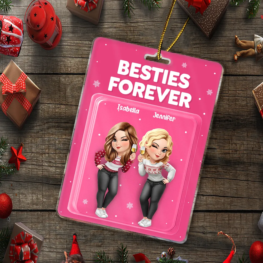 Bestie Forever 3D Effect Acrylic Block - Personalized Custom Shaped Acrylic Ornament - Image 5