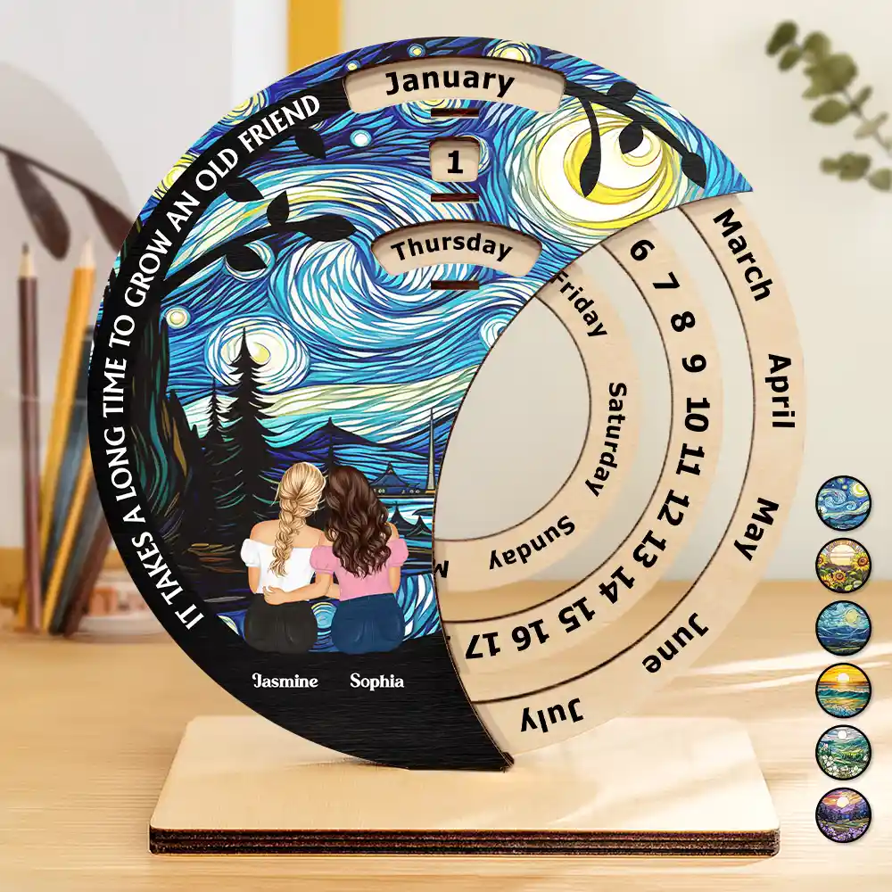 Bestie Forever - Personalized Spinning Perpetual Desk Calendar