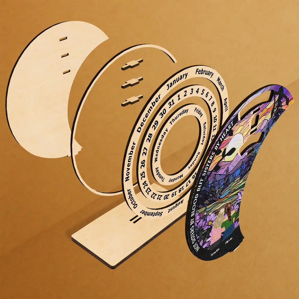 Bestie Forever - Personalized Spinning Perpetual Desk Calendar - Image 2