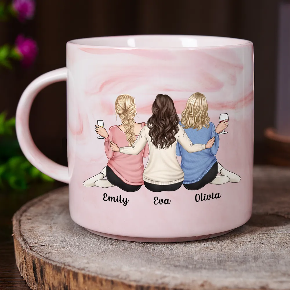 Bestie Good Friends Are Like Stars - Personalized Marble Mug - Image 3