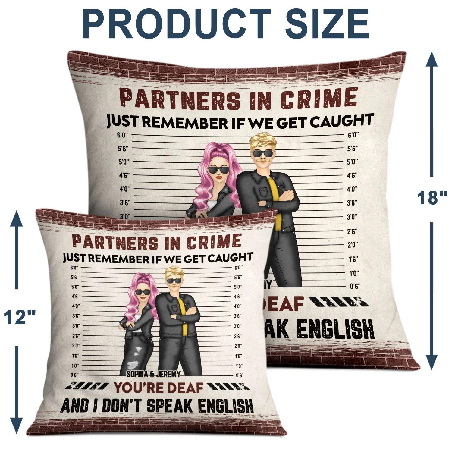 Bestie If We Get Caught Partners In Crime - Personalized Custom Pillow - Image 4
