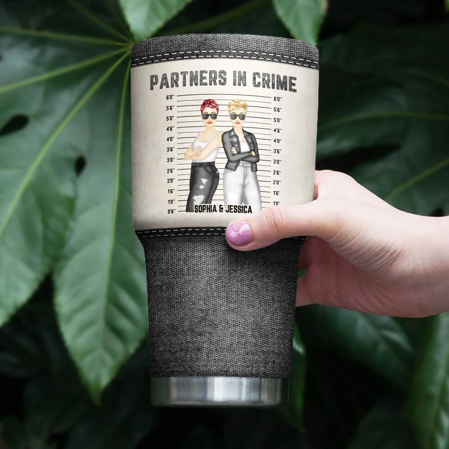 Bestie Jeans Partners In Crime If We Get Caught - Gift For Bestie - Personalized Custom 30 Oz Tumbler - Image 4