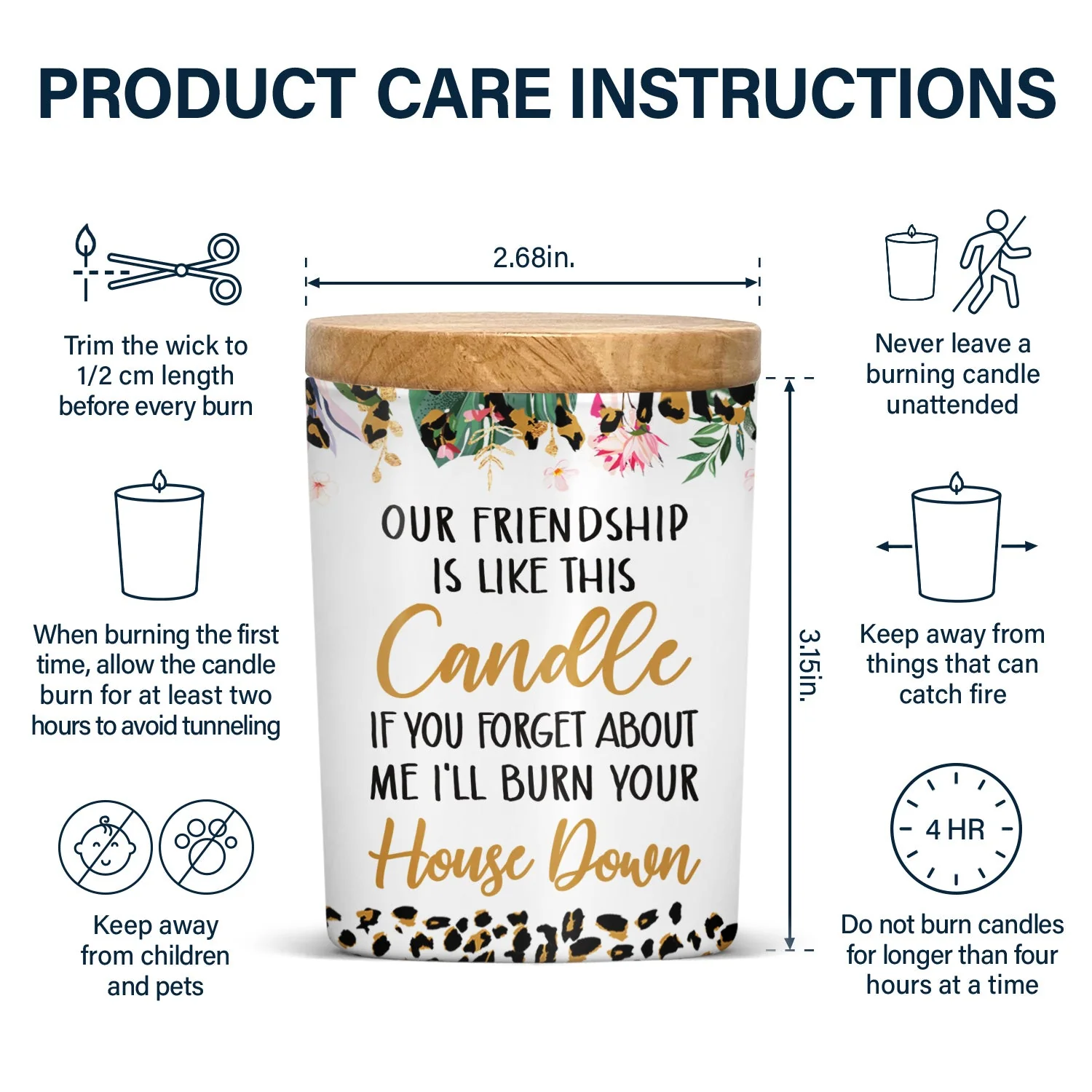 Bestie Our Friendship Is Like A Candle - Gift For Bestie - Personalized Scented Candle With Wooden Lid - Image 4