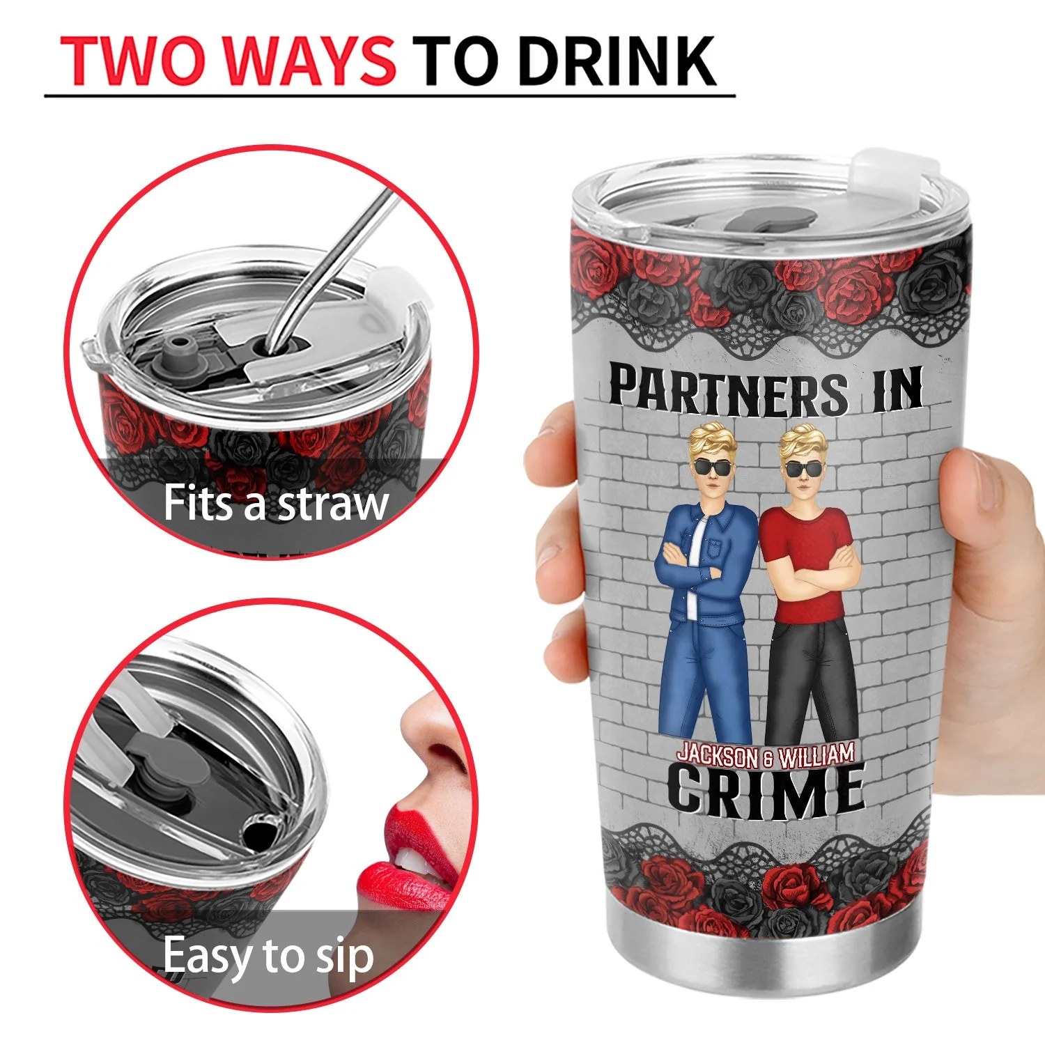 Bestie Partners In Crime If We Get Caught - Personalized Custom Tumbler - Image 4