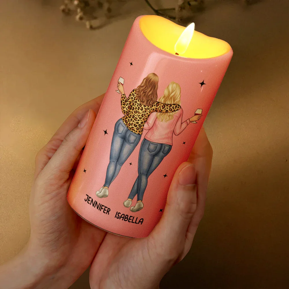 Bestie Right In The Throat - Personalized Flameless LED Candle - Image 3