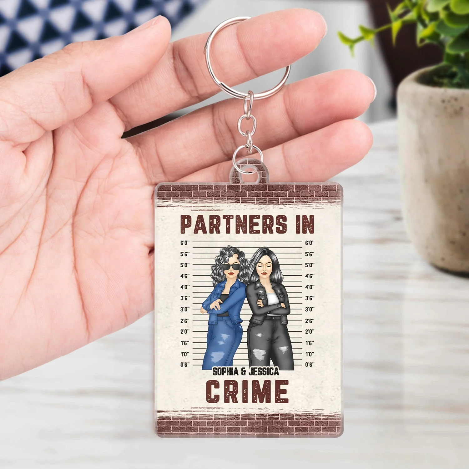 Bestie Sibling If We Get Caught - Gift For Bestie - Personalized Custom Rectangle Acrylic Keychain - Image 4