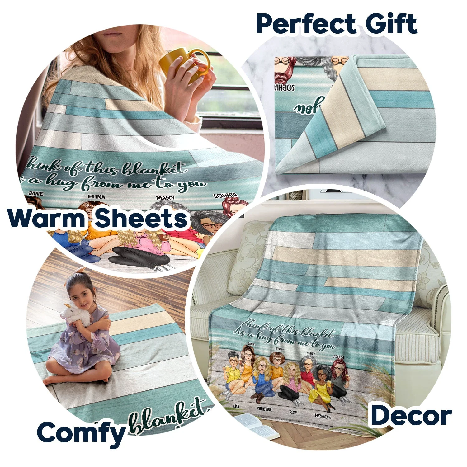 Bestie Sister A Hug From Me To You - Gift For Bestie, Gift For Sister - Personalized Fleece Blanket - Image 5