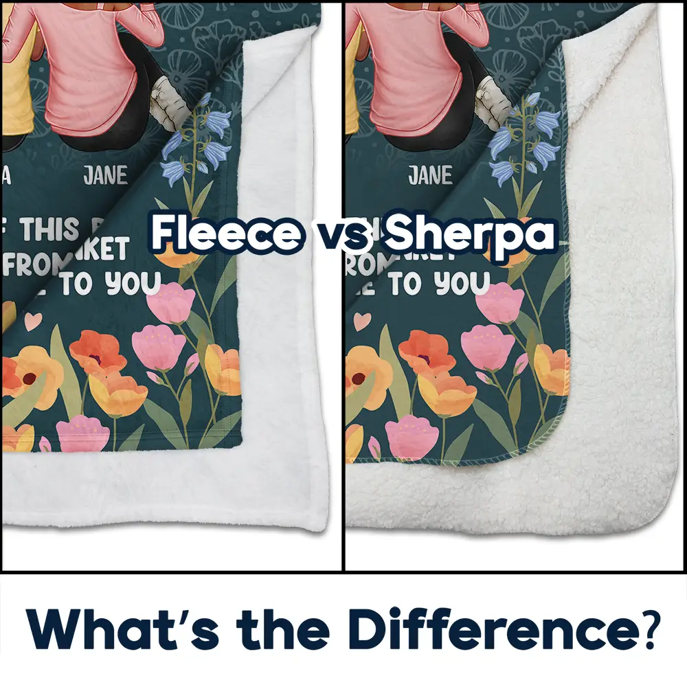 Bestie Sister A Hug From Me To You - Personalized Fleece Blanket, Sherpa Blanket - Image 4