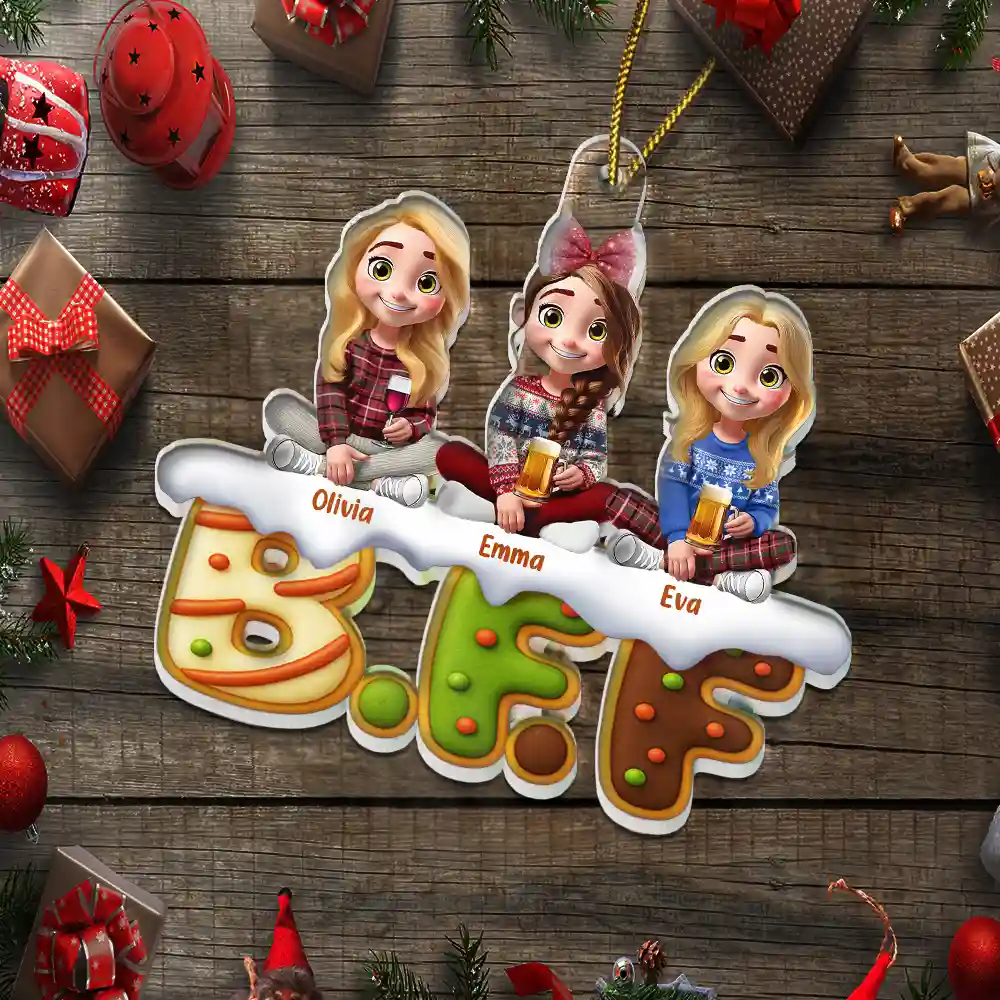 Bestie Sister Cake Cookie Tree - Personalized Custom Shaped Acrylic Ornament - Image 5