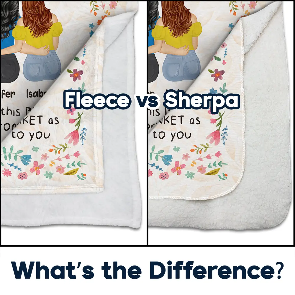 Bestie Sister I Love That You're My Friend - Personalized Fleece Blanket, Sherpa Blanket - Image 4