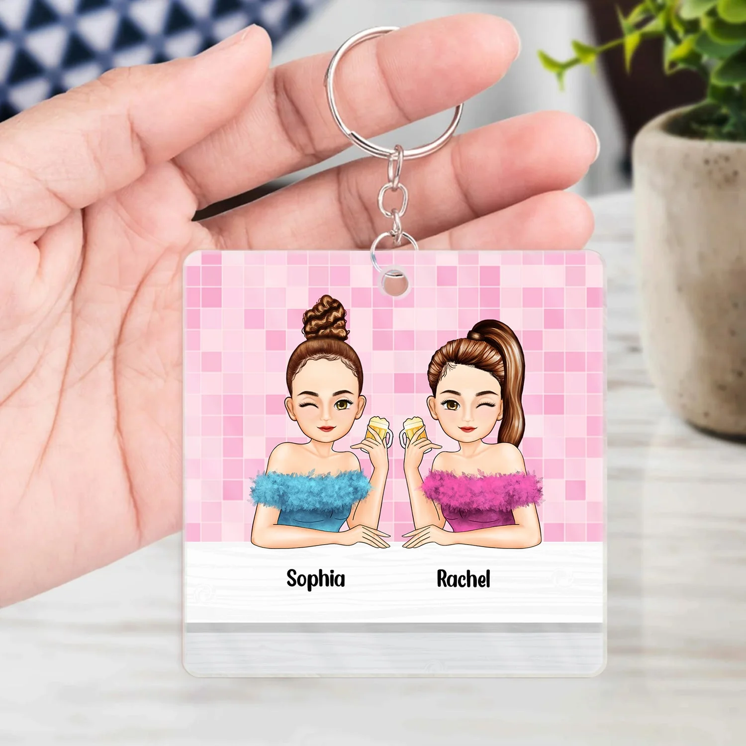 Bestie Sisters We Choose For Ourselves - Gift For Bestie - Personalized Acrylic Keychain - Image 4