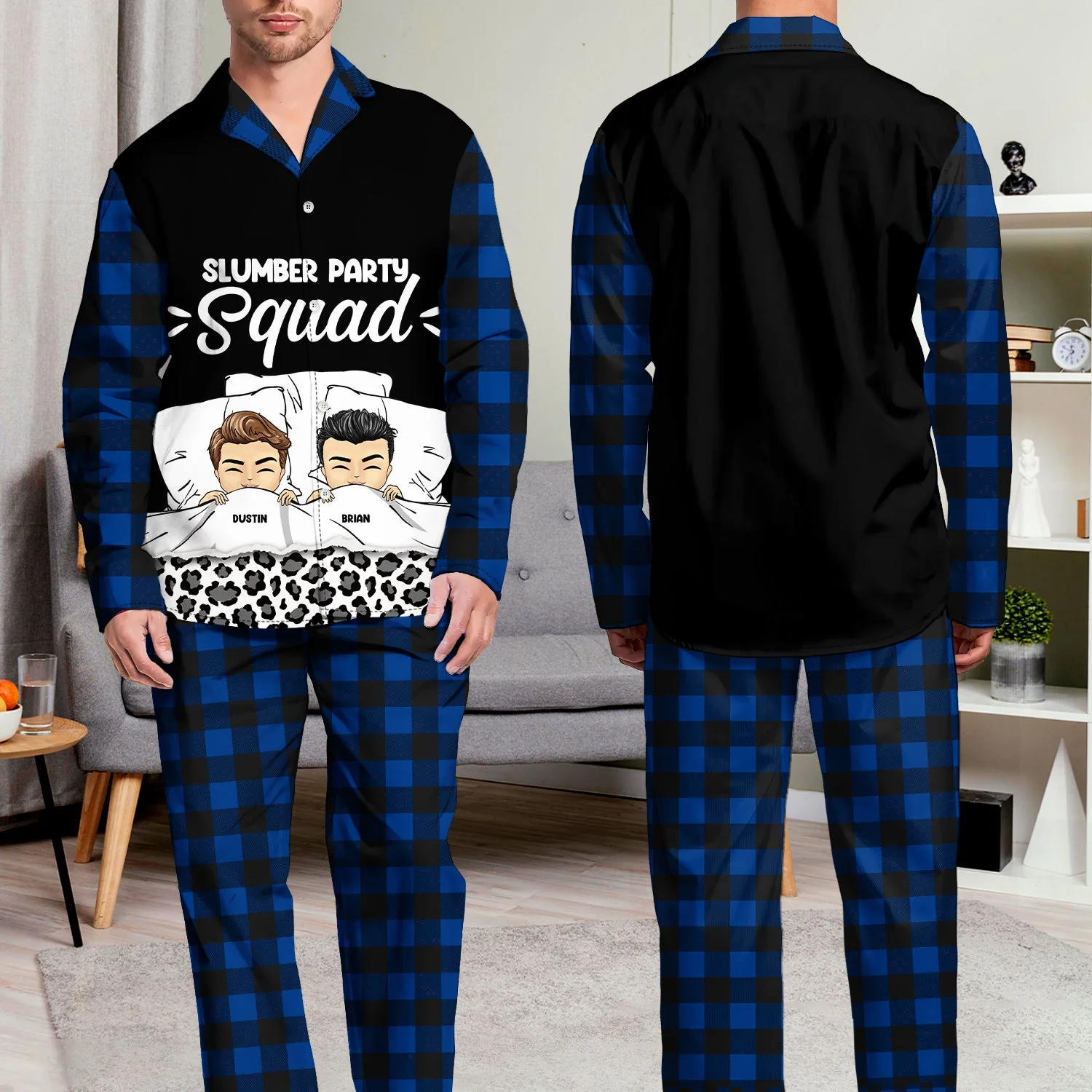 Bestie Sleepover Party Pajamas - Gift For Besties - Personalized Long Pajamas Set - Image 5