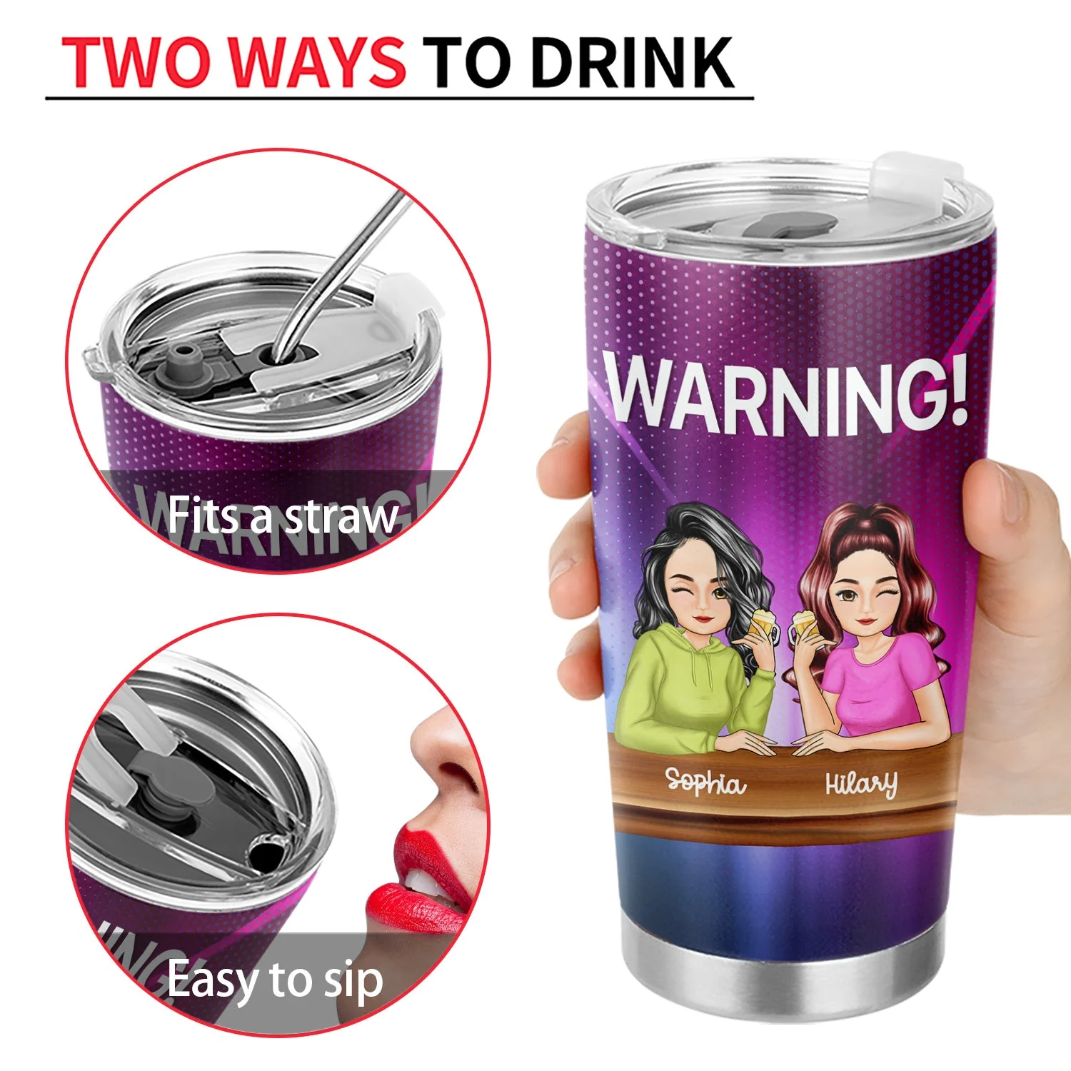 Bestie Warning The Girls Are Drinking Again - Gift For Bestie - Personalized Tumbler - Image 4