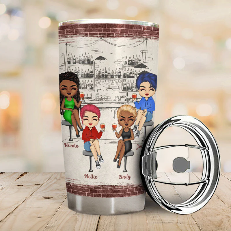 Bestie Warning The Girls Are Drinking Again - Personalized Custom Tumbler - Image 2