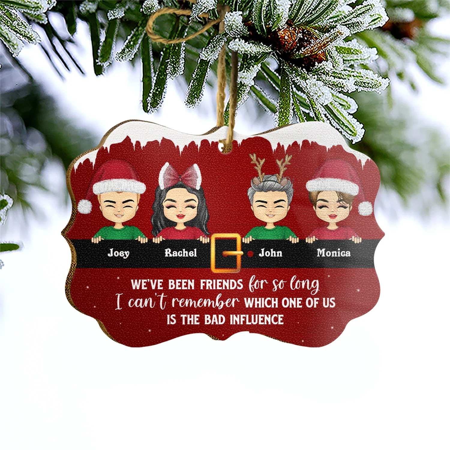 Bestie Which One Is The Bad Influence - Gift For Best Friends - Personalized Custom Wooden Ornament, Aluminum Ornament - Image 3