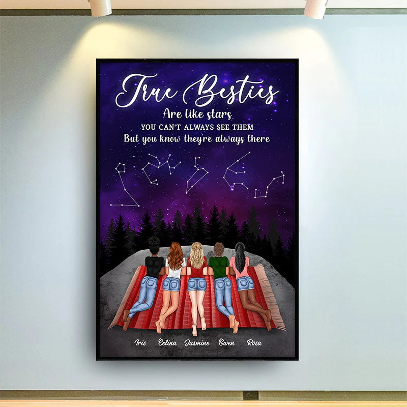 Bestie You Are Like A Star - Gift For BFF, Sisters - Personalized Custom Poster - Image 2