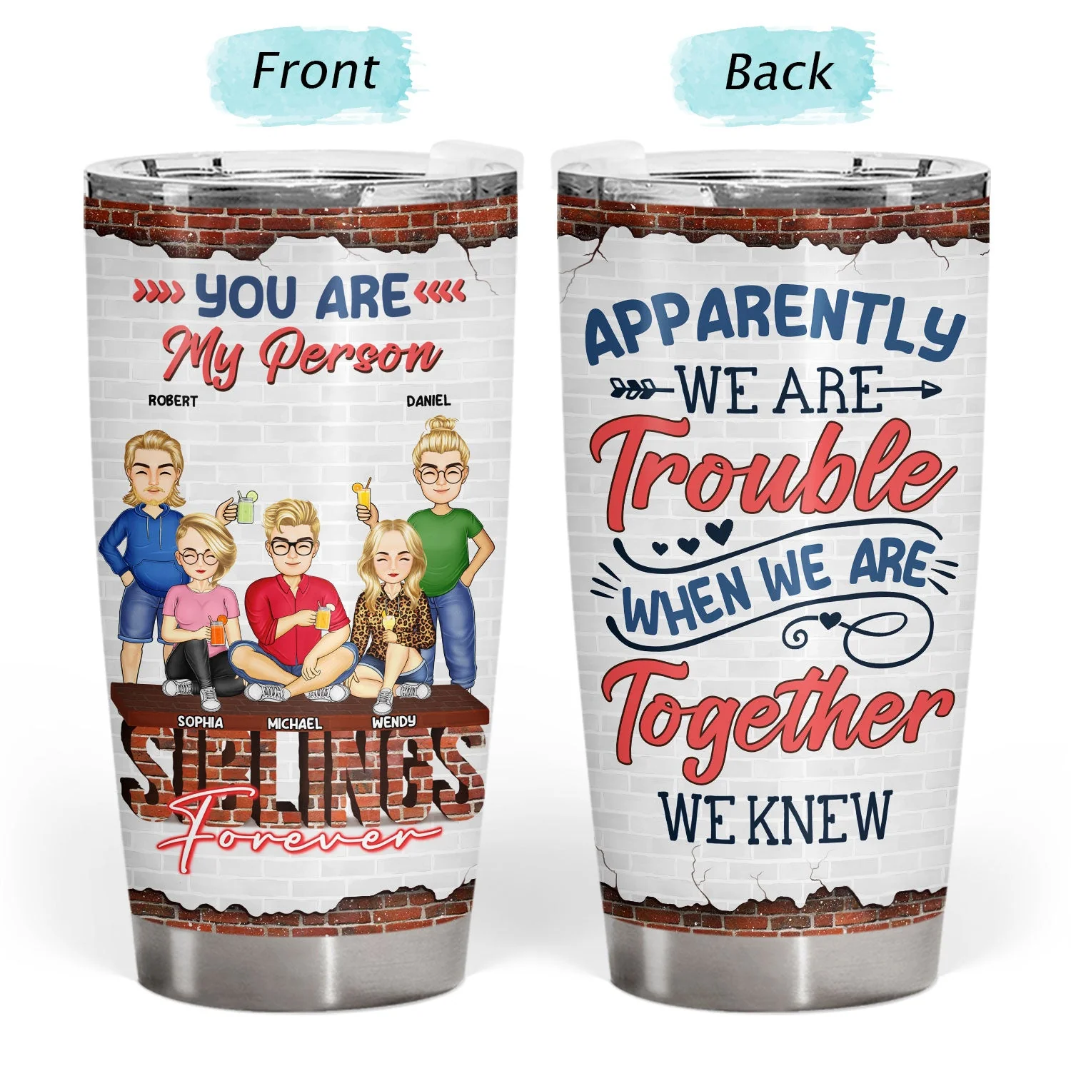 Besties Apparently We Are Trouble - Gift For Best Friends - Personalized Custom Tumbler - Image 3