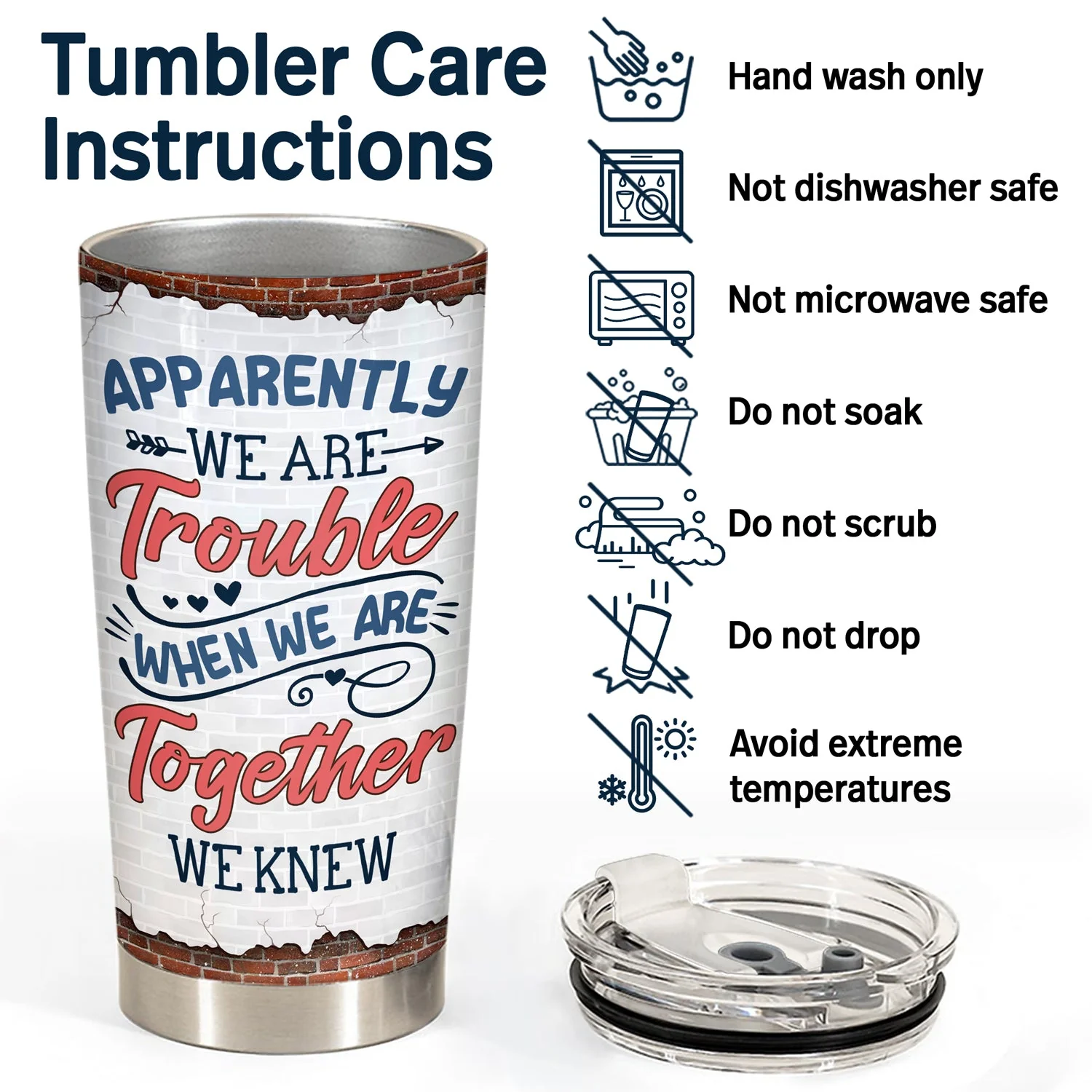 Besties Apparently We Are Trouble - Gift For Best Friends - Personalized Custom Tumbler - Image 5