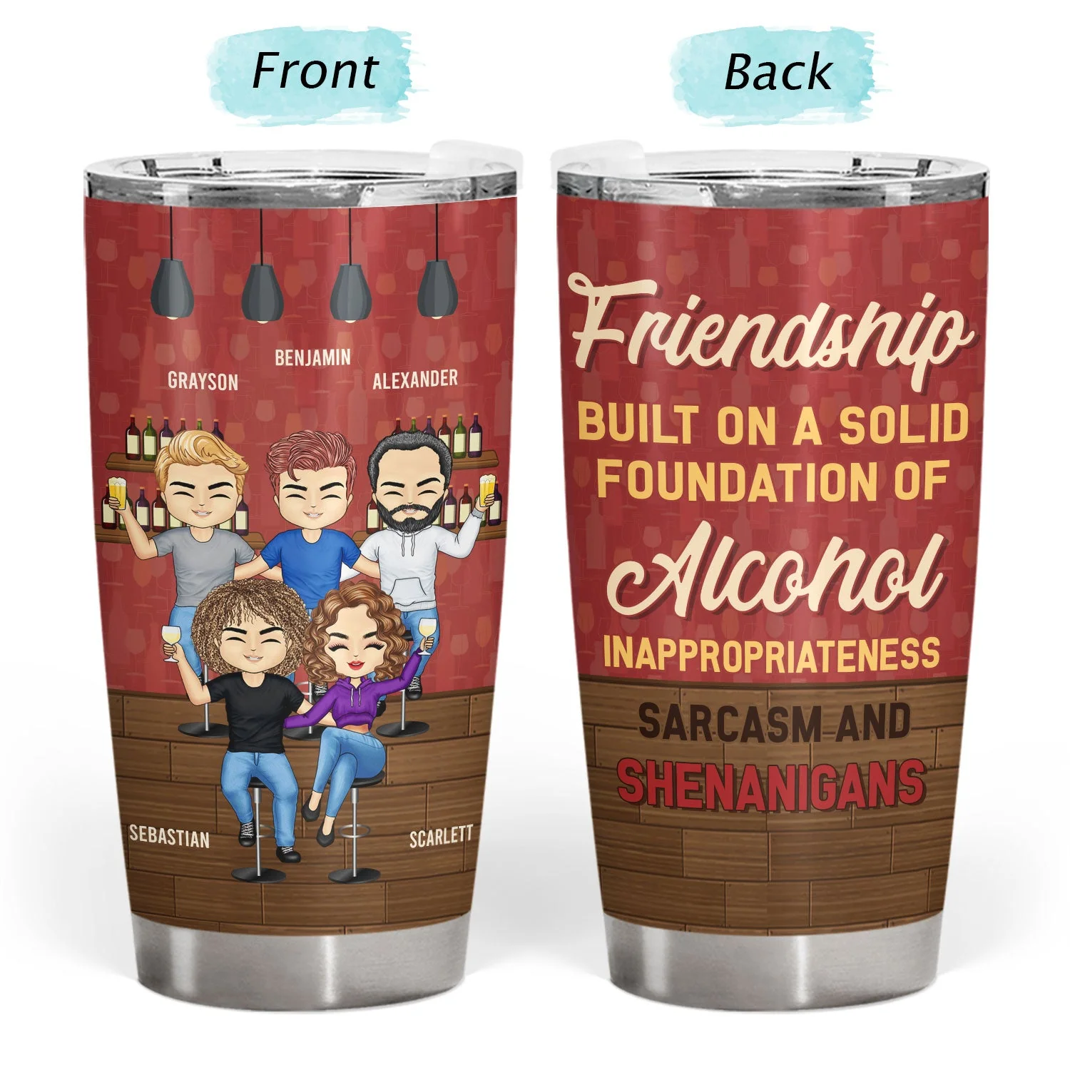 Besties Apparently We're Trouble Together - Gift For Best Friends - Personalized Custom Tumbler - Image 3