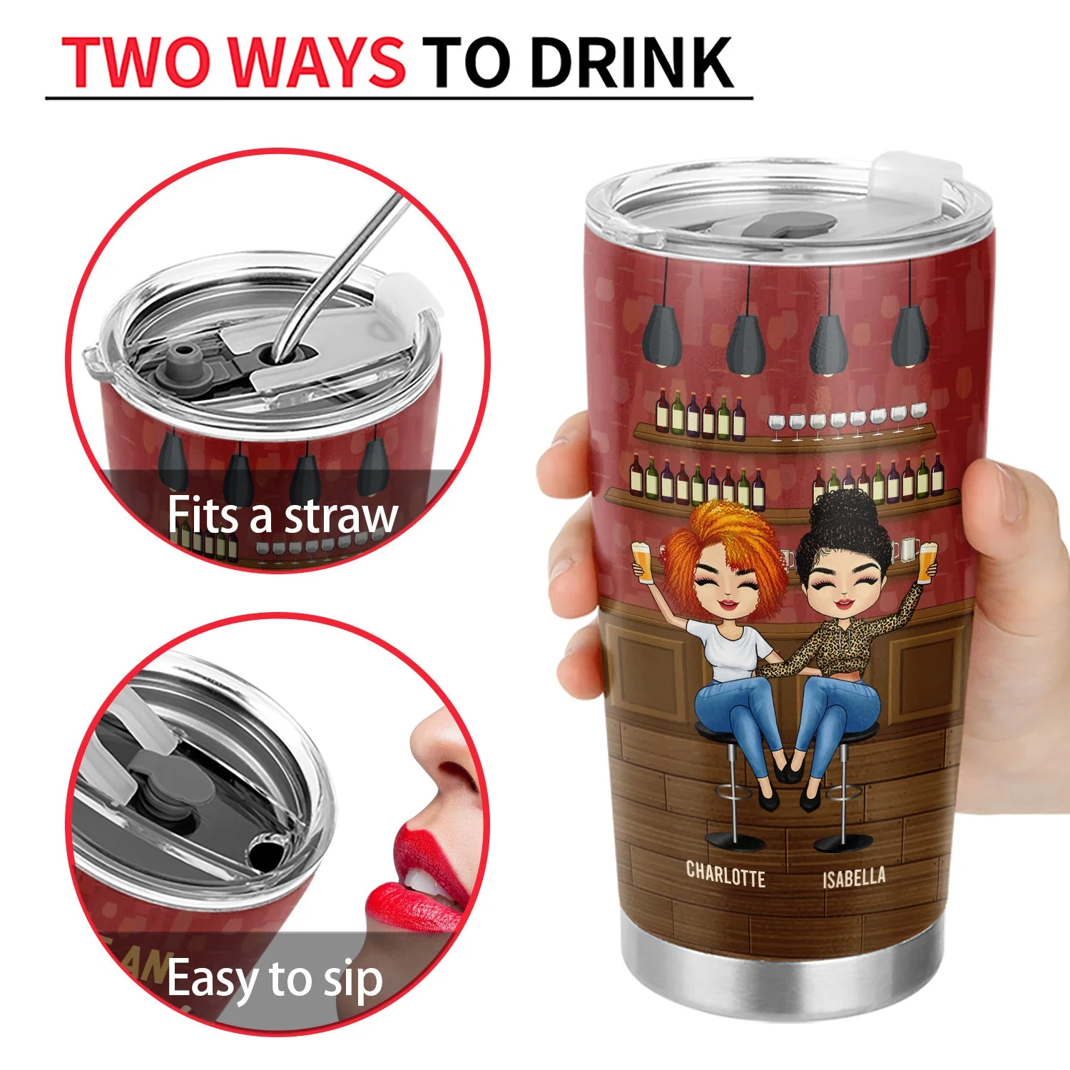 Besties Apparently We're Trouble Together - Gift For Best Friends - Personalized Custom Tumbler - Image 4