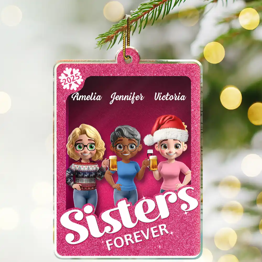 Besties Forever 3D Effect Toy Box - Personalized Custom Shaped Acrylic Ornament - Image 2