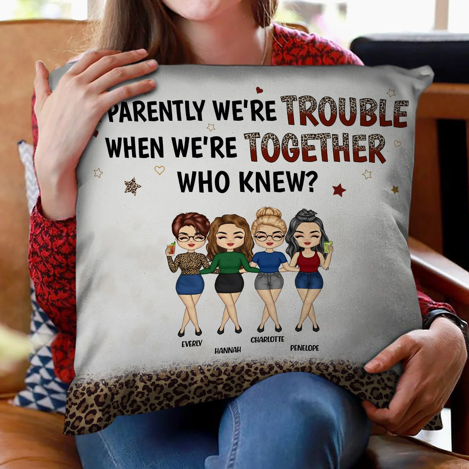 Besties Forever Chibi - Gift For Best Friends - Personalized Custom Pillow - Image 2