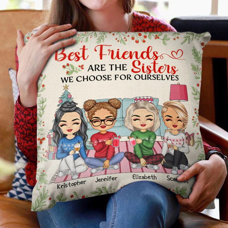 Besties Forever - Christmas Gift For Best Friends And Sisters - Personalized Custom Pillow - Image 2