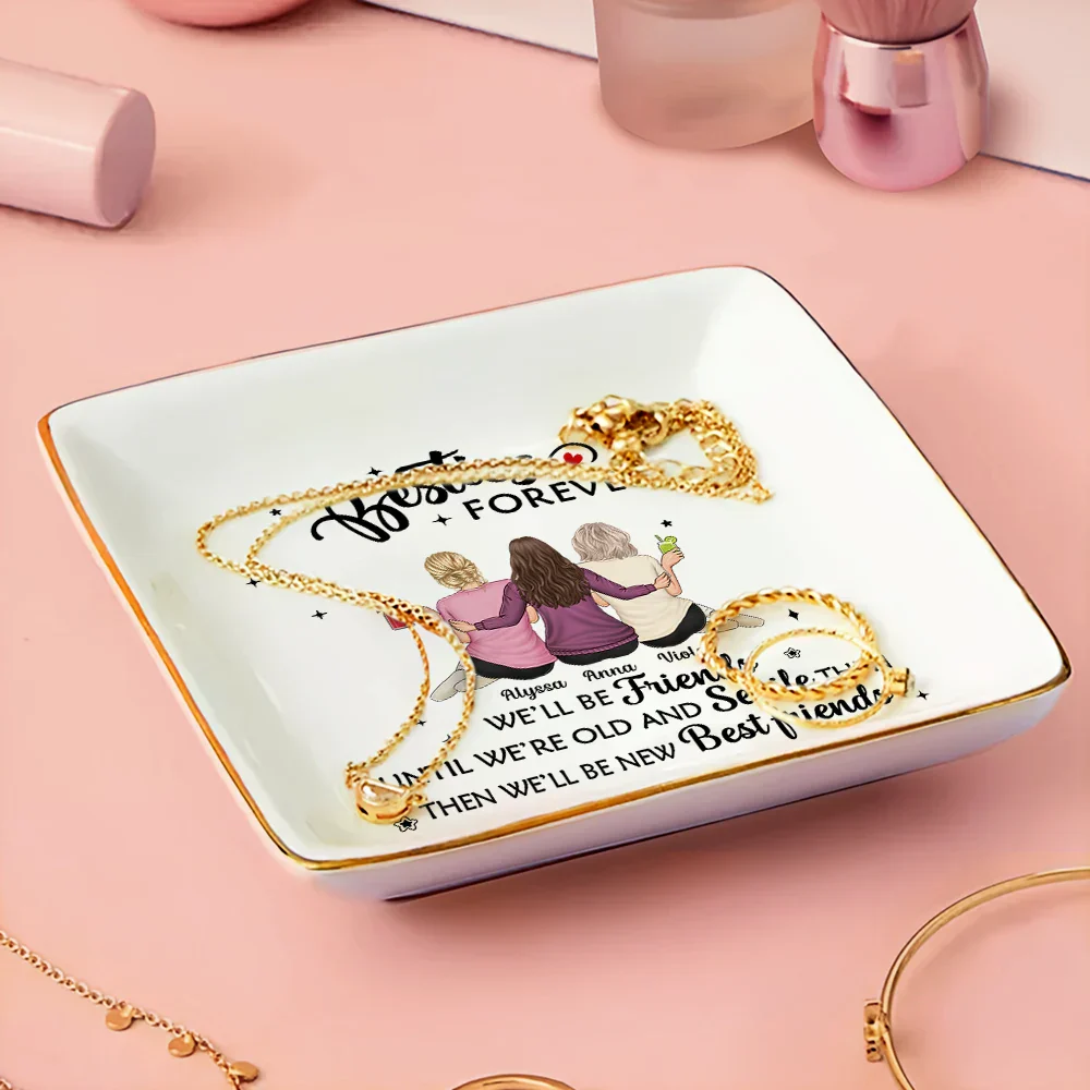 Besties Forever Our Friendship Is Endless - Personalized Ring Dish - Image 3