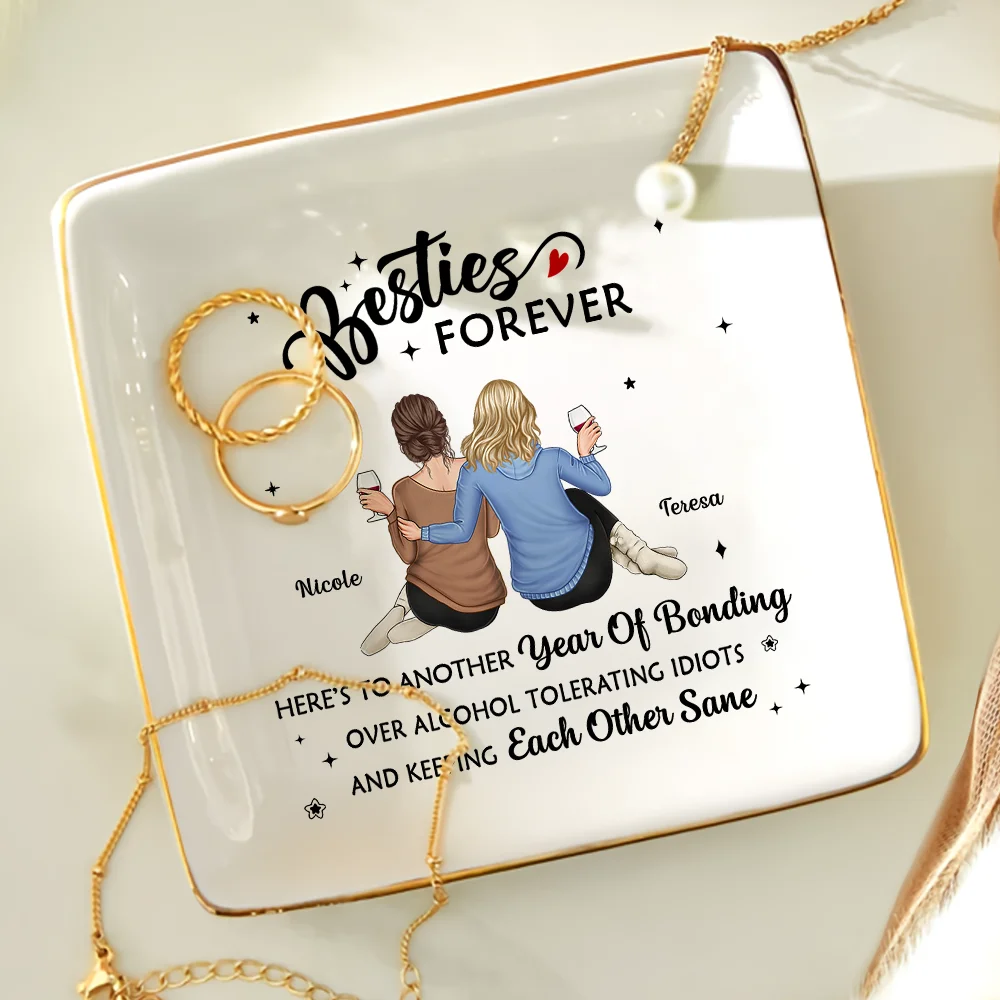 Besties Forever Our Friendship Is Endless - Personalized Ring Dish - Image 4