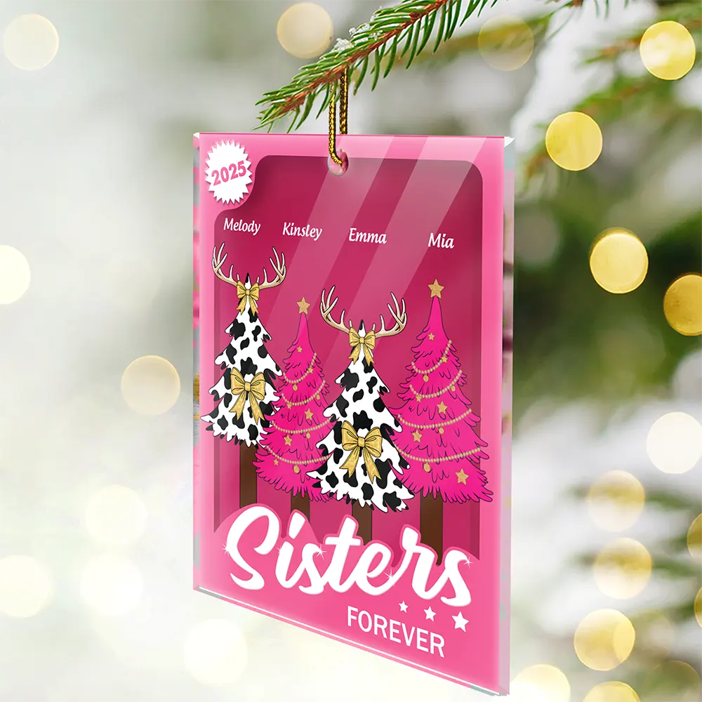 Besties Forever - Personalized Custom Shaped Acrylic Ornament - Image 2