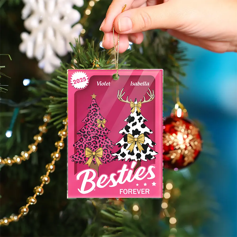 Besties Forever - Personalized Custom Shaped Acrylic Ornament - Image 4