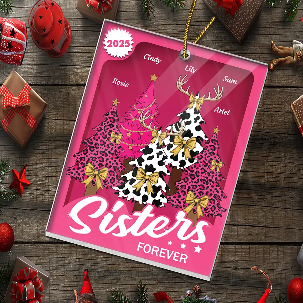 Besties Forever - Personalized Custom Shaped Acrylic Ornament - Image 5