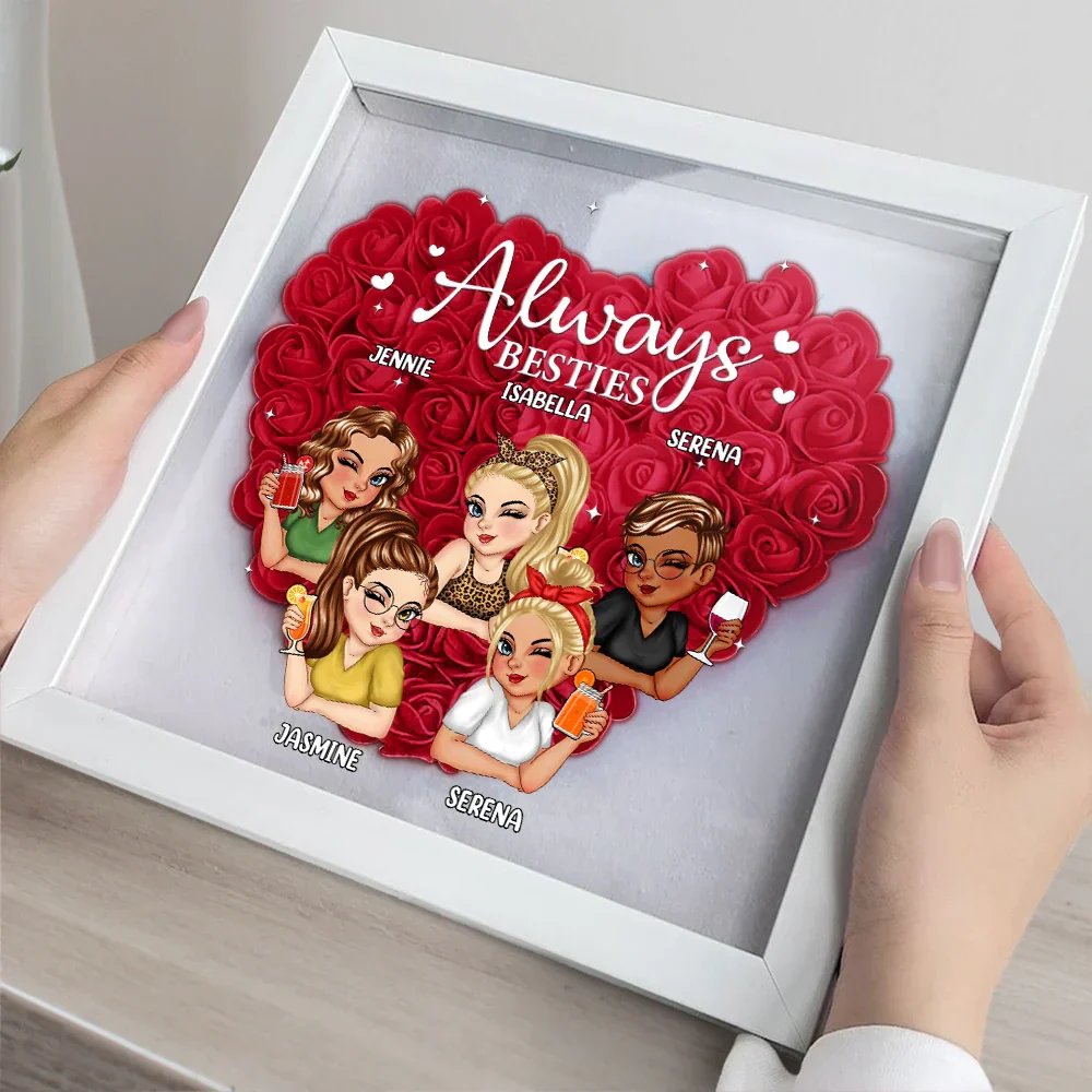 Besties Forever - Personalized Flower Shadow Box - Image 3