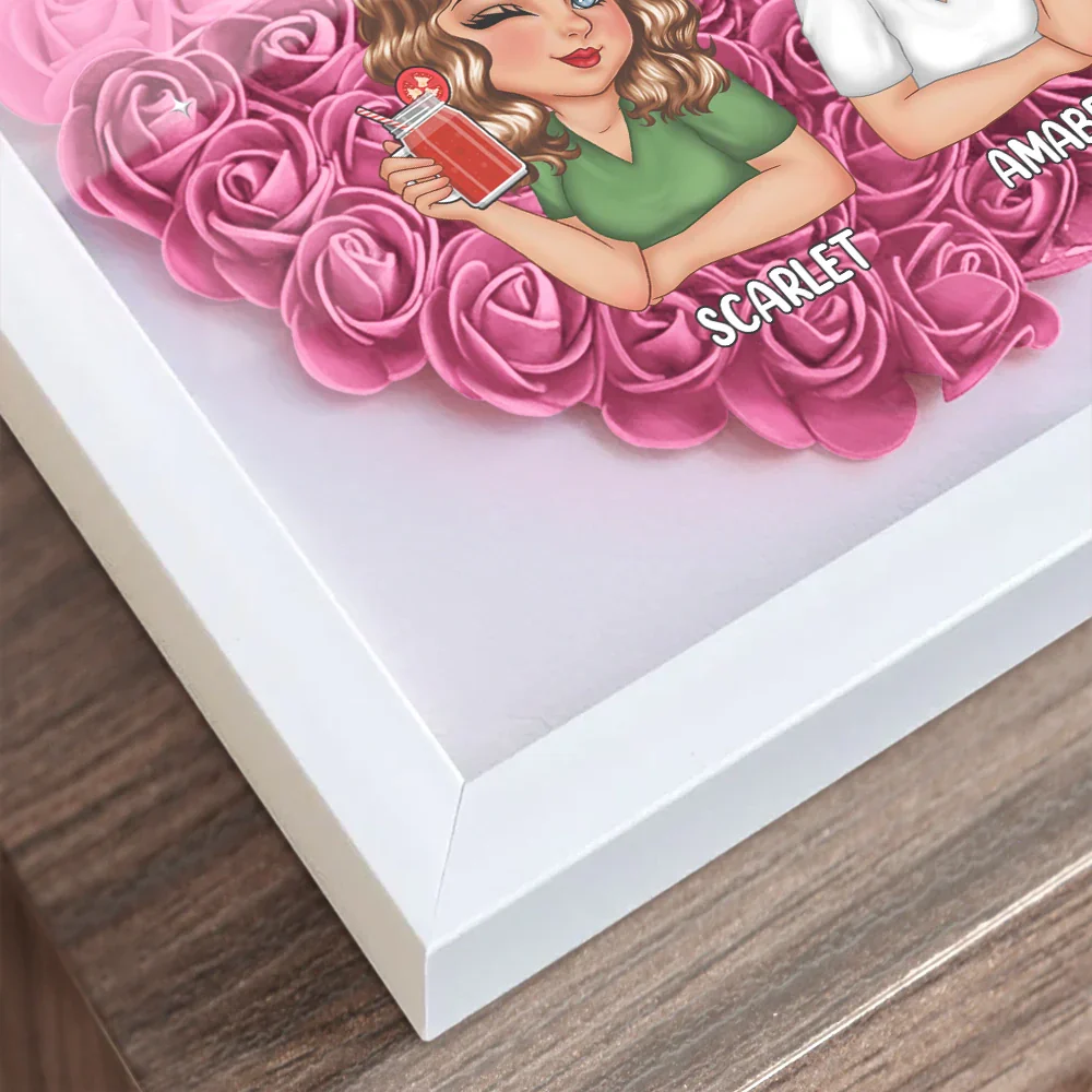 Besties Forever - Personalized Flower Shadow Box - Image 4
