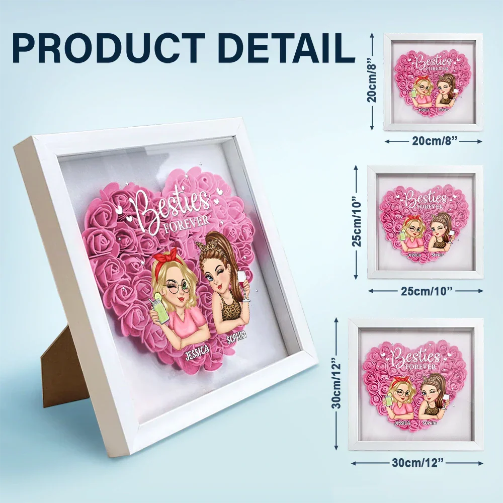 Besties Forever - Personalized Flower Shadow Box - Image 5