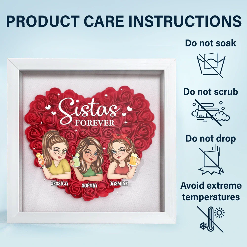 Besties Forever - Personalized Flower Shadow Box - Image 6