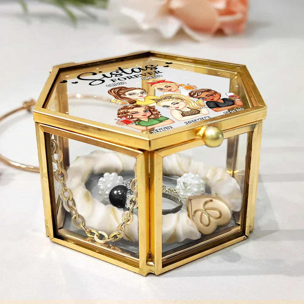 Besties Forever - Personalized Glass Jewelry Box - Image 3