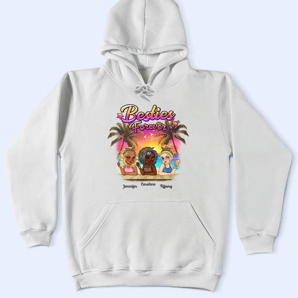 Besties Forever Summer Beach Vibe - Personalized T Shirt - Image 4