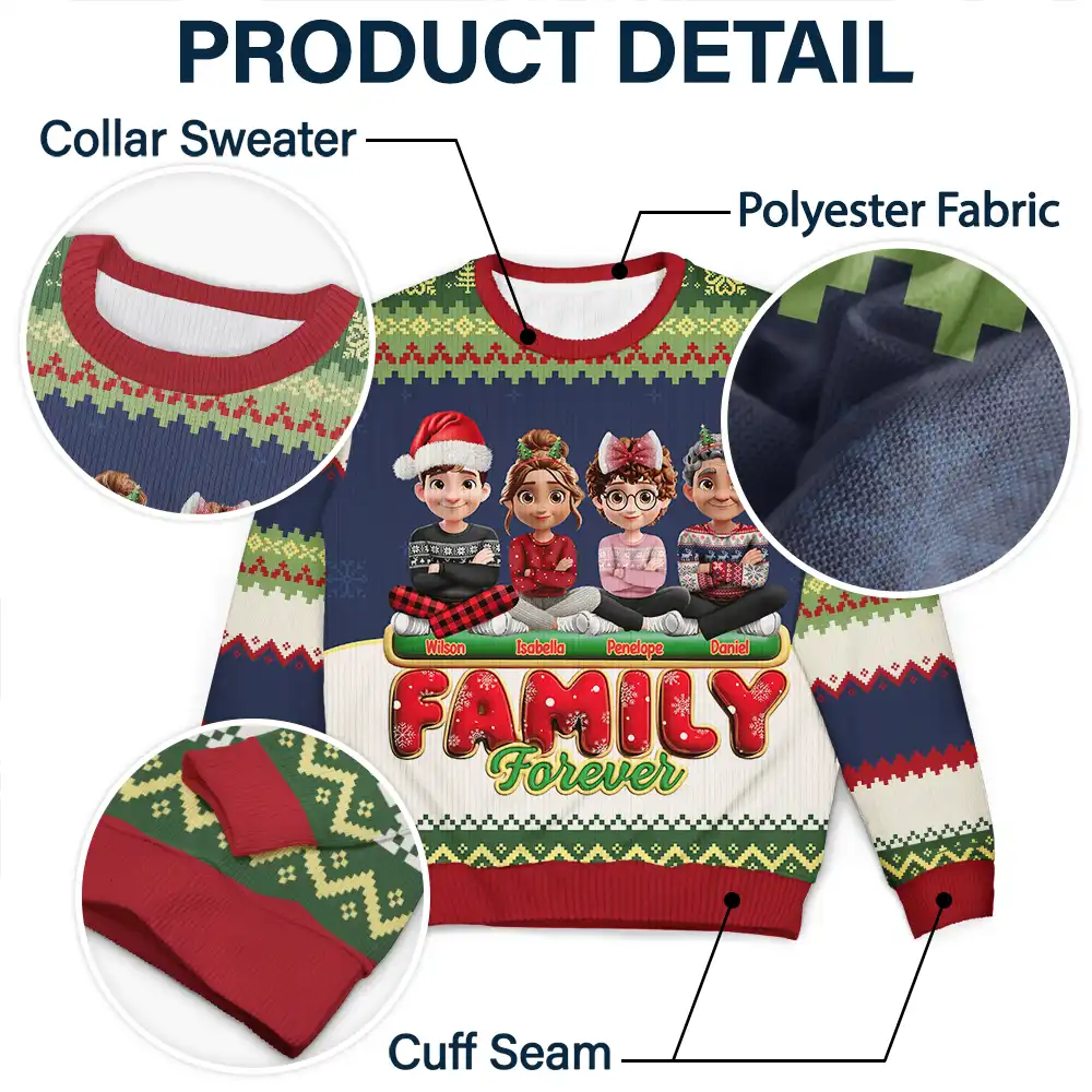 Besties Friends Siblings Forever 3D Effect - Personalized Unisex Ugly Sweater - Image 7