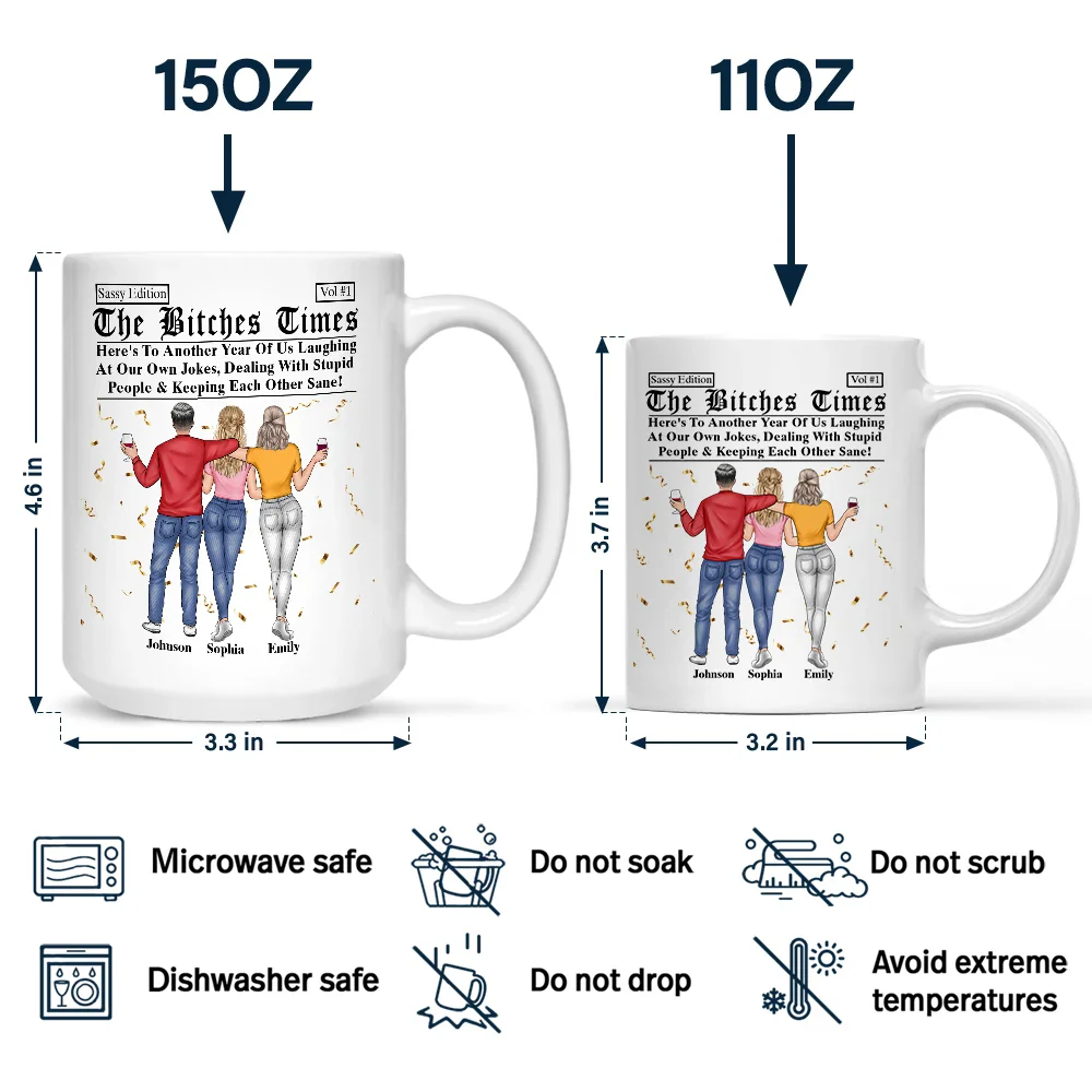Besties Here's To Another Year Of Us Daily News - Personalized Mug - Image 4