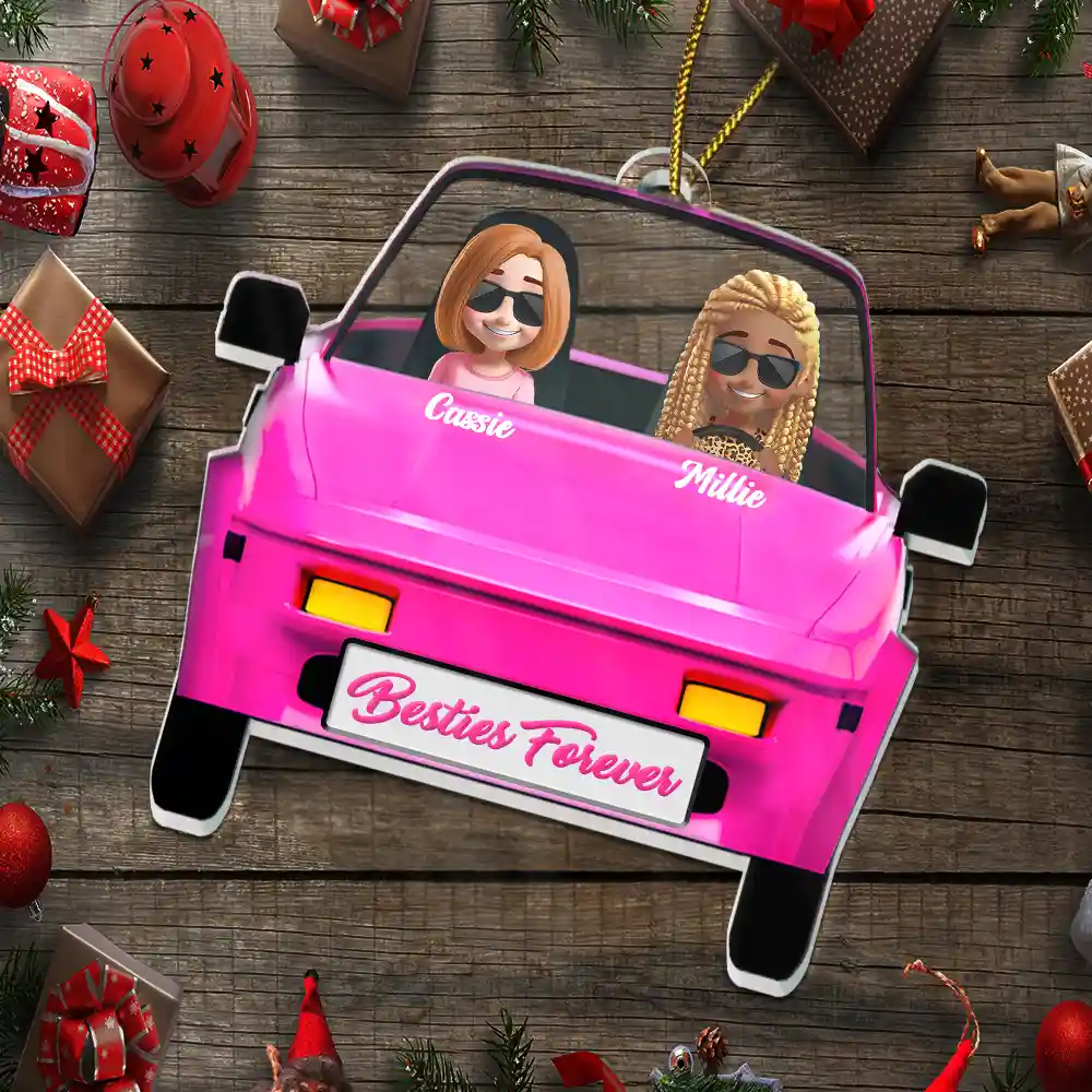 Besties On The Board - Personalized Custom Shaped Acrylic Ornament - Image 5
