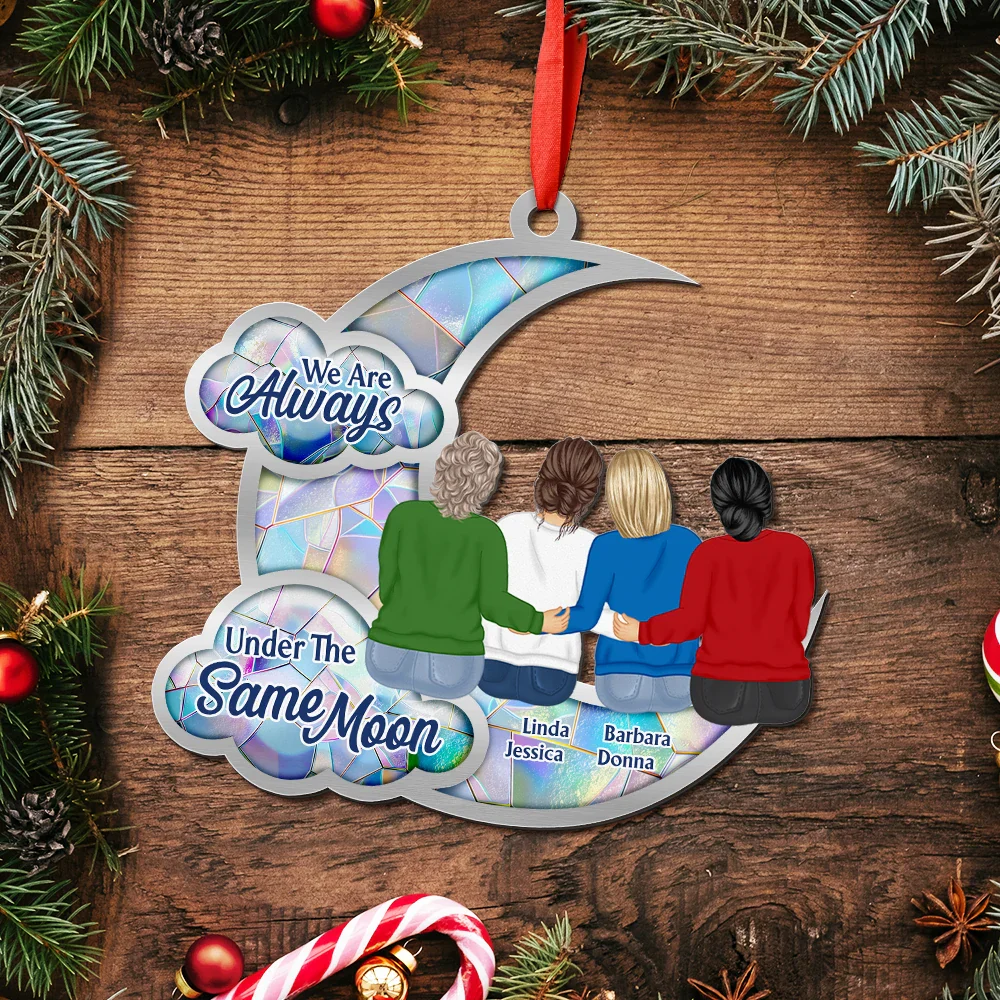 Besties Sister I Got To Choose Love You To The Moon - Personalized Metal Ornament - Image 5