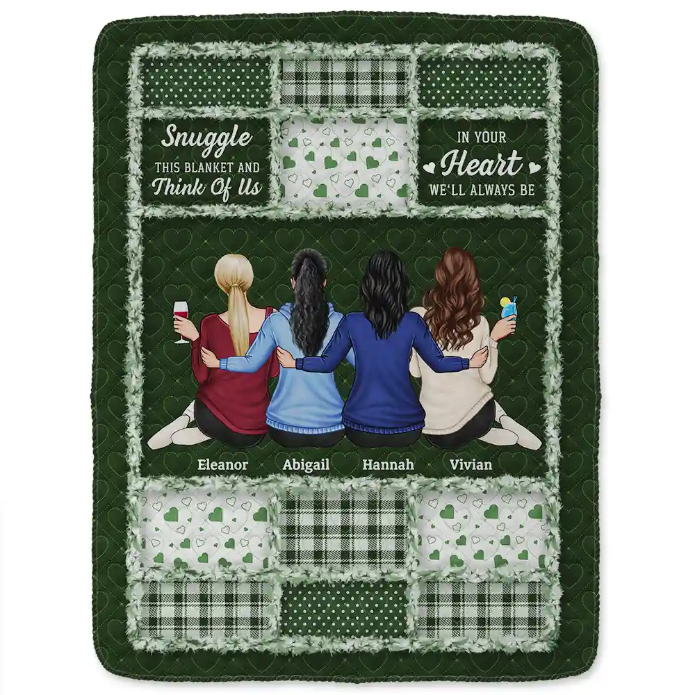 Besties Sisters Hug This Blanket - Personalized Fleece Blanket, Sherpa Blanket - Image 2