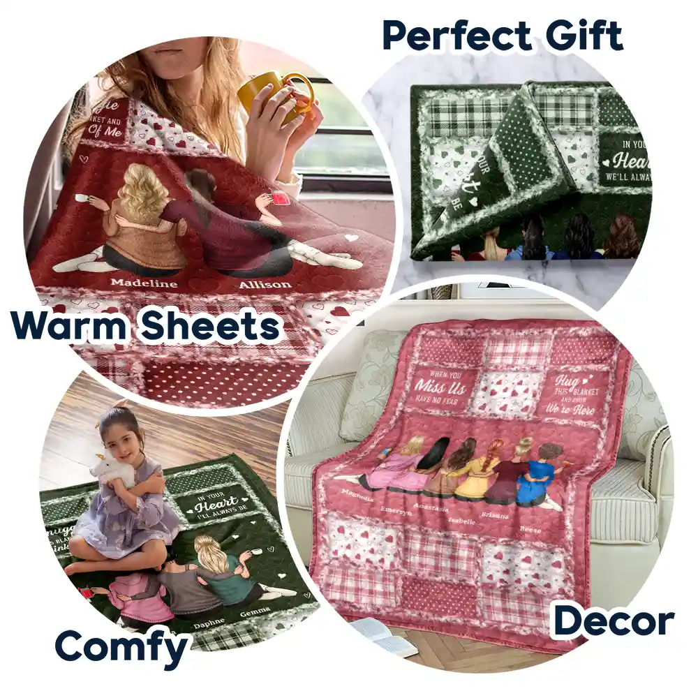 Besties Sisters Hug This Blanket - Personalized Fleece Blanket, Sherpa Blanket - Image 7
